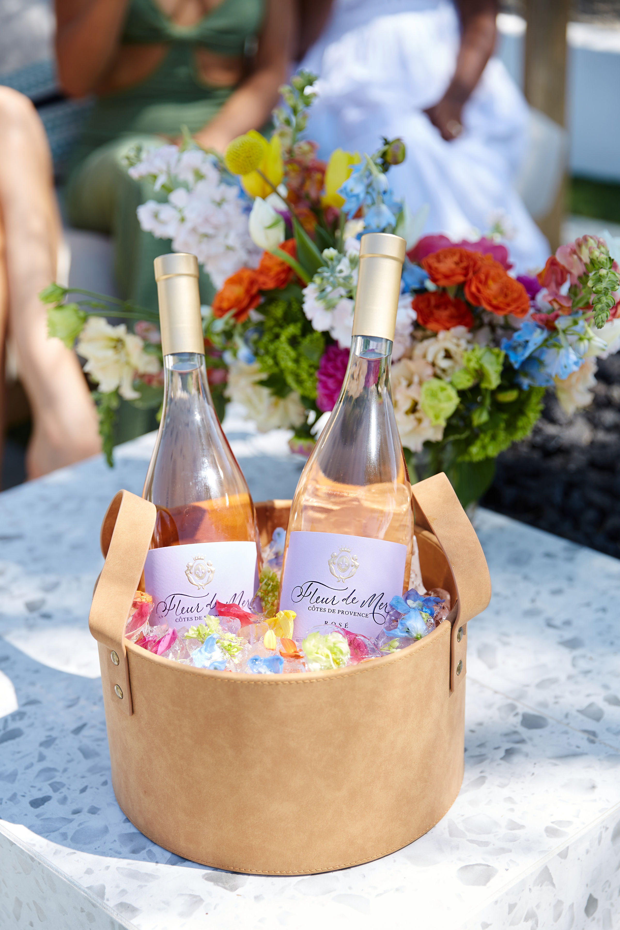 Fleur de Mer bottles in basket